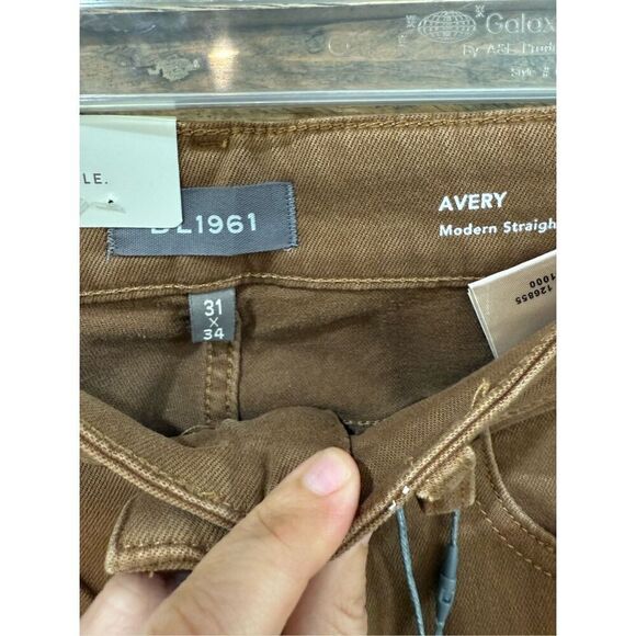 DL1961 NWT AVERY DL ULTIMATE PANT Mens Tigers Eye Brown Modern Straight sz 31x34 - Picture 4 of 7